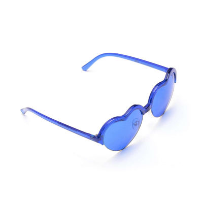 Kalp Çerçeve UV400 Koruma Mavi Lens Renk Terapisi Güneş Gözlüğü