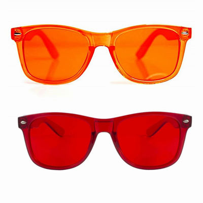 Sert Plastik Çerçeve Güneş Gözlüğü Renkli Lens Renk Terapi Gözlükleri