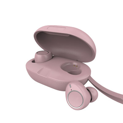 Aktif Gürültü Önleme Mini Pembe Bluetooth TWS Kulaklık 43mAh